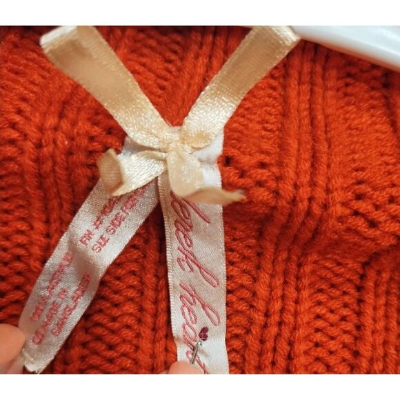 Derek Heart Chunky Cropped 3/4 Sleeve Button Front Knit Cardigan S Boho Grandma - Picture 4 of 5